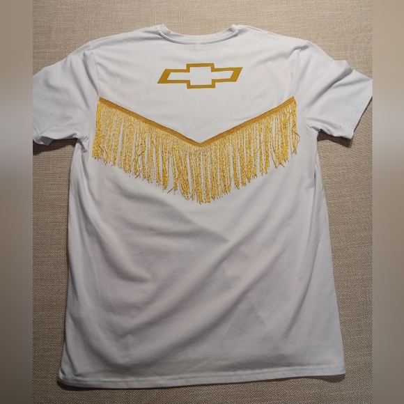 Chevy Country Music SS Tee, White w/ Gold fringe, 2XL, Great condition - Picture 3 of 5